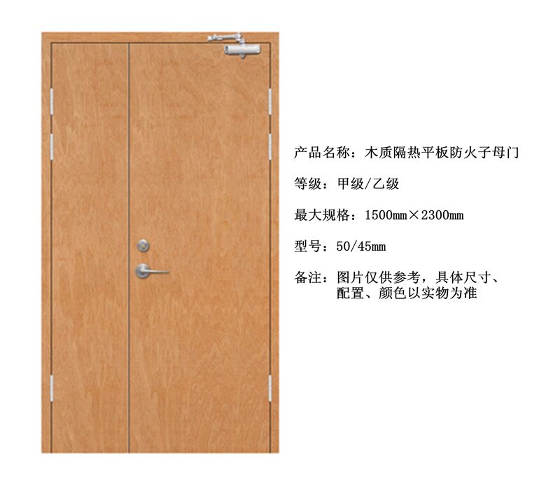 鹽城木質(zhì)隔熱平板防火子母門(mén)